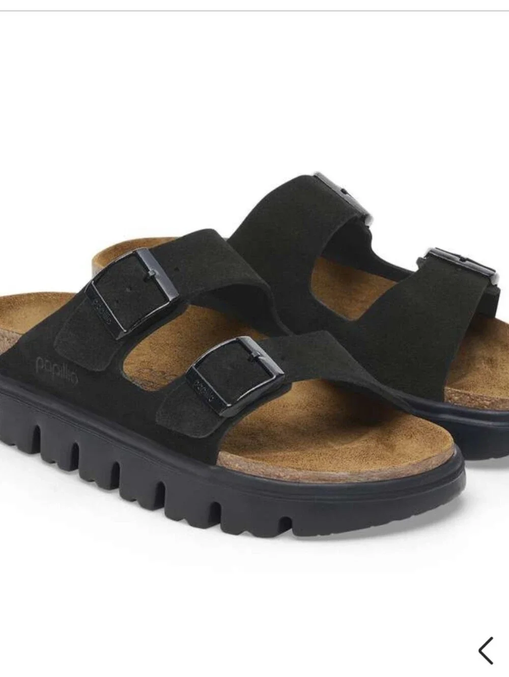 Birkenstock Papillio Chunky Black Suede Arizona Sandals